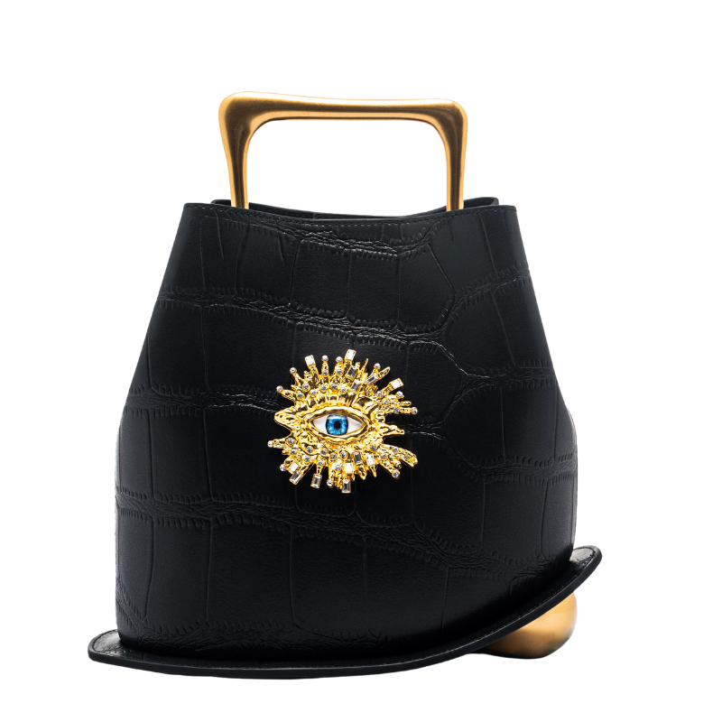 GUARDIAN GAZE – NOIR WITH CROCODILE PRINT ON GOLD