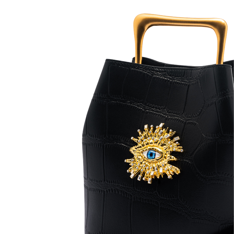 GUARDIAN GAZE – NOIR WITH CROCODILE PRINT ON GOLD - Image 5