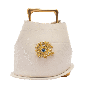 GUARDIAN GAZE – WHITE WITH CROCODILE PRINT ON GOLD